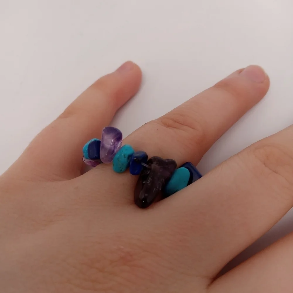 5/$25 Multi color stone chip ring size 7.5